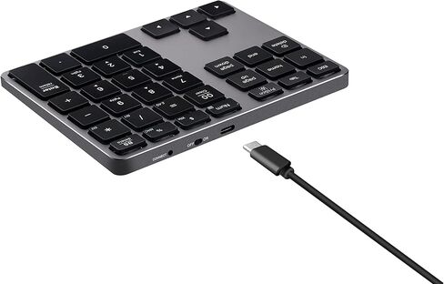 لوحة ارقام بلوتوث من ام سي سايت، لوحة ارقام لاسلكية متعددة الاجهزة، وضع مزدوج من الالومنيوم 3 في 1 (BT1+BT2+USB) لوحة ارقام بلوتوث رفيعة محمولة 10 مفاتيح للابتوب وماك بوك اير/برو واي ماك وسيرفس برو in Kuwait