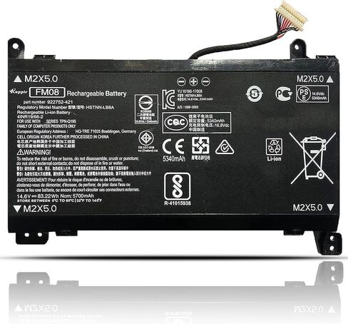 BOWEIRUI FM08 922976-855 922752-421 استبدال بطارية الكمبيوتر المحمول لـ Hp Omen 17-AN014NG TPN-Q195 Series Notebook HSTNN-LB8A 12-Pin Connector (14.6V 83.22Wh 5700mAh) in Saudi Arabia