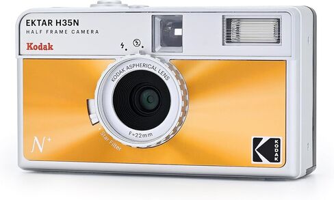حزمة كاميرا KODAK EKTAR H35N نصف إطار مع فيلم Kodak Ultramax 400/24EXP 35 مم (برتقالي مصقول، فردي) in Kuwait