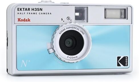 KODAK EKTAR H35N Half Frame Film Camera, 35mm, Reusable, Focus-Free, Bulb Function, Built-in Star Filter, Coated Improved Lens (Film & AAA Battery are not Included) (Glazed Pink, Premium Kit) in Saudi Arabia