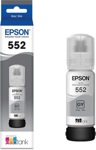 زجاجة حبر Epson 552 EcoTank فائقة السعة باللون الرمادي (T552520-S) تعمل مع EcoTank Photo ET-8500, ET-8550 in Kuwait
