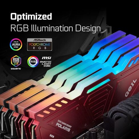جيل ذاكرة RAM DDR5 RGB من بولاريس، 32GB (16GB×2) 5600MHz 1.1 فولت، متوافقة مع AMD، ذاكرة كمبيوتر مكتبي عالية السرعة DIMM طويلة، انشاء محتوى العاب غامر/وسائط متعددة/بث مباشر عالي الجودة (احمر) in Kuwait