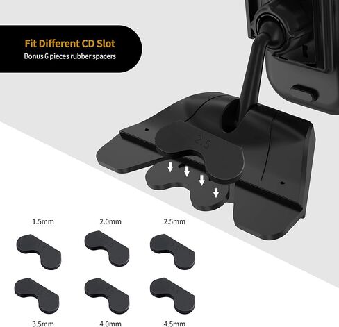 IPOW Car Phone Mount Holder CD Phone Mount Holder for Car Auto-Release Fit Various Slots 6 Rubber Pads Hand Free Phone Holder in Kuwait