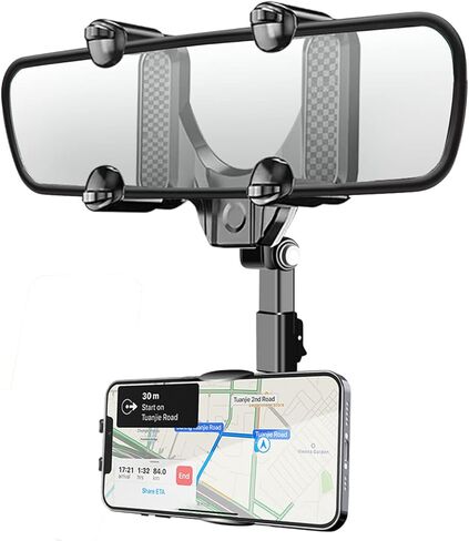 JOCOSA Phone Mount for Car, Small Rear Mirrors Friendly, View Phone Holder, Universal 360° Rotatable and Retractable Adjustable Multifunctional GPS Holder for All Mobile Phones in Kuwait