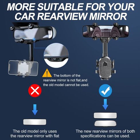 JOCOSA Phone Mount for Car, Small Rear Mirrors Friendly, View Phone Holder, Universal 360° Rotatable and Retractable Adjustable Multifunctional GPS Holder for All Mobile Phones in Kuwait