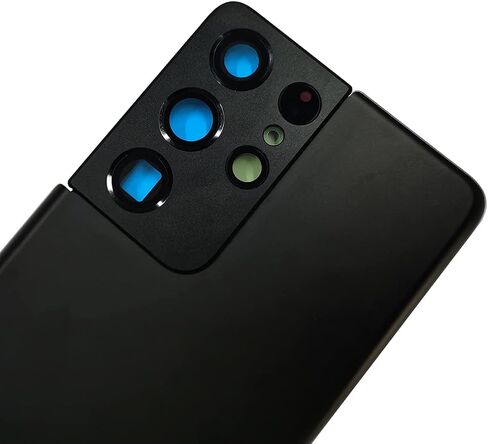 S21 Ultra Back Glass Replacement Galaxy S21 Ultra Rear Glass Cover with Rear Housing Camera Frame for Samsung S21 Ultra Back Glass 5G 6.8" G998U G998U1 Back Cover Tape Repair Part (Phantom Black) in Saudi Arabia