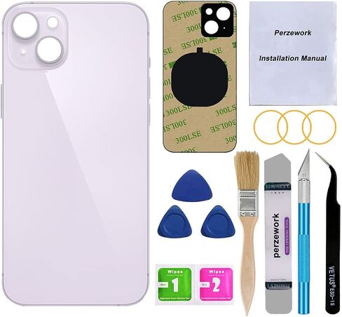 OEM Rear Back Glass Replacement Compatible with iPhone 14 Plus 6.7-inches with Reparing Tool Kit (Midnight Black) in Saudi Arabia