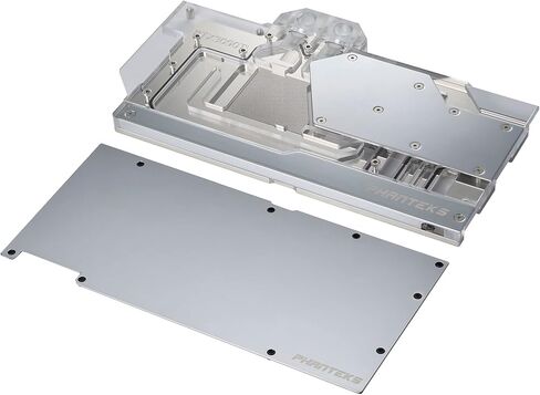 Phanteks (PH-GB3090TiAS_CR01_BP) Glacier G3090Ti ASUS Water Block لـ ASUS ROG Strix/TUF Gaming RTX 3090 Ti، كتلة نحاسية مطلية بالنيكل ، أكريليك ، لوحة غطاء ألومنيوم ، RGB ، كروم in Kuwait