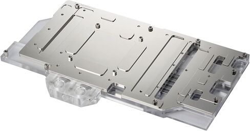 Phanteks (PH-GB3090TiAS_CR01_BP) Glacier G3090Ti ASUS Water Block لـ ASUS ROG Strix/TUF Gaming RTX 3090 Ti، كتلة نحاسية مطلية بالنيكل ، أكريليك ، لوحة غطاء ألومنيوم ، RGB ، كروم in Kuwait