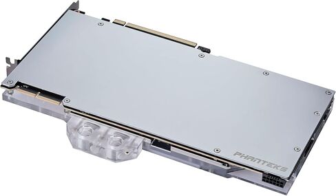 Phanteks (PH-GB3090TiAS_CR01_BP) Glacier G3090Ti ASUS Water Block لـ ASUS ROG Strix/TUF Gaming RTX 3090 Ti، كتلة نحاسية مطلية بالنيكل ، أكريليك ، لوحة غطاء ألومنيوم ، RGB ، كروم in Kuwait