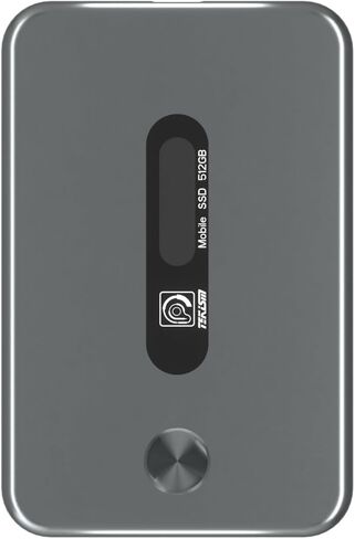 محرك أقراص الحالة الصلبة الخارجي TEKISM المحمول SSD بسعة 512 جيجابايت - USB من النوع C، USB 3.1، سرعات تصل إلى 520 ميجابايت/ثانية، معدني، رفيع للغاية وخفيف، لأجهزة Mac PC وiPad، مع ضوء مؤشر in Kuwait