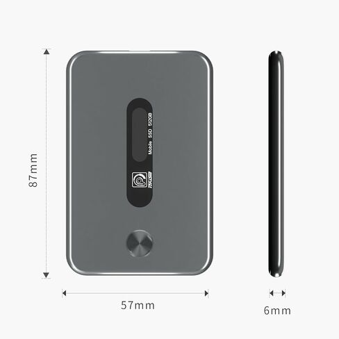 محرك أقراص الحالة الصلبة الخارجي TEKISM المحمول SSD بسعة 512 جيجابايت - USB من النوع C، USB 3.1، سرعات تصل إلى 520 ميجابايت/ثانية، معدني، رفيع للغاية وخفيف، لأجهزة Mac PC وiPad، مع ضوء مؤشر in Kuwait