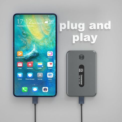 محرك أقراص الحالة الصلبة الخارجي TEKISM المحمول SSD بسعة 512 جيجابايت - USB من النوع C، USB 3.1، سرعات تصل إلى 520 ميجابايت/ثانية، معدني، رفيع للغاية وخفيف، لأجهزة Mac PC وiPad، مع ضوء مؤشر in Kuwait