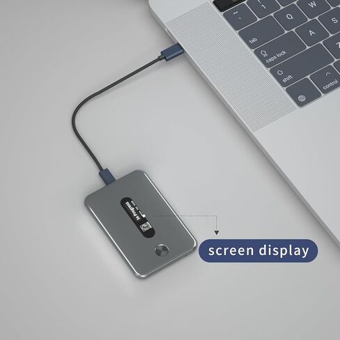 محرك أقراص الحالة الصلبة الخارجي TEKISM المحمول SSD بسعة 512 جيجابايت - USB من النوع C، USB 3.1، سرعات تصل إلى 520 ميجابايت/ثانية، معدني، رفيع للغاية وخفيف، لأجهزة Mac PC وiPad، مع ضوء مؤشر in Kuwait