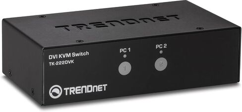 TRENDnet 4-Port DVI KVM Switch with Audio, Manage Four PC's, Hot-Keys, USB 2.0, USB Switch, Metal Housing, Use with a DVID-D Monitor, TK-422DVK in Saudi Arabia