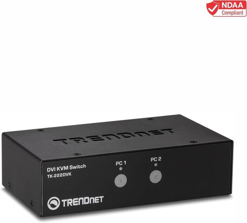 TRENDnet 4-Port DVI KVM Switch with Audio, Manage Four PC's, Hot-Keys, USB 2.0, USB Switch, Metal Housing, Use with a DVID-D Monitor, TK-422DVK in Saudi Arabia