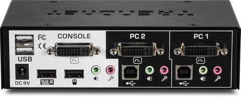 TRENDnet 4-Port DVI KVM Switch with Audio, Manage Four PC's, Hot-Keys, USB 2.0, USB Switch, Metal Housing, Use with a DVID-D Monitor, TK-422DVK in Saudi Arabia