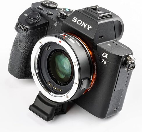 VILTROX EF-E II 0.71x محول تركيب عدسة التركيز التلقائي المعزز للسرعة متوافق مع عدسة Canon EF لكاميرا Sony E-Mount A7 A7R A7RII A7RIII A7S A7SII A7II A7III A6500 A6400 A6300 A6000 in Saudi Arabia