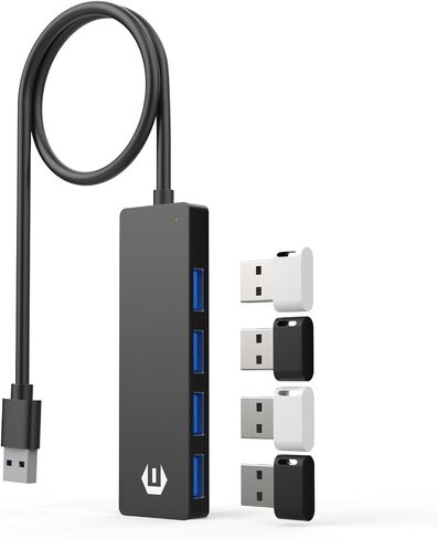 USB 3.0 Hub، TOTU 4-Port USB Hub، محول USB خفيف للغاية، نقل بيانات 5 جيجابت في الثانية لأجهزة الكمبيوتر المحمول، Xbox، محرك فلاش، وحدة التحكم، HDD، الطابعة، الكاميرا، لوحة المفاتيح، الماوس، وما إلى ذلك. in Saudi Arabia