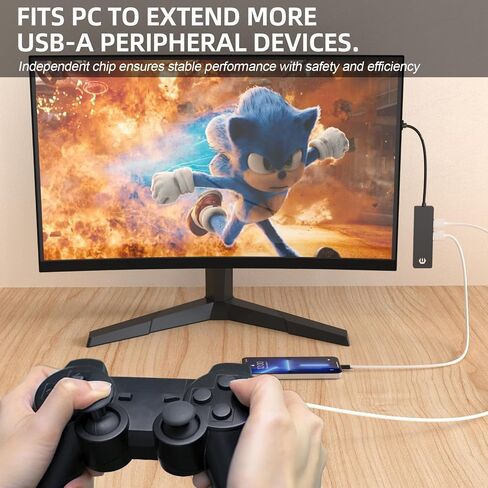 USB 3.0 Hub، TOTU 4-Port USB Hub، محول USB خفيف للغاية، نقل بيانات 5 جيجابت في الثانية لأجهزة الكمبيوتر المحمول، Xbox، محرك فلاش، وحدة التحكم، HDD، الطابعة، الكاميرا، لوحة المفاتيح، الماوس، وما إلى ذلك. in Saudi Arabia