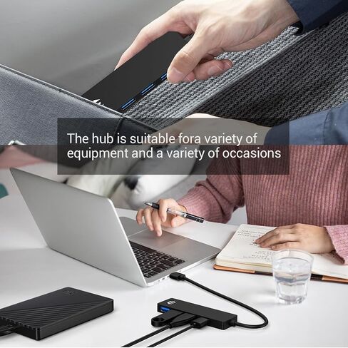 USB 3.0 Hub، TOTU 4-Port USB Hub، محول USB خفيف للغاية، نقل بيانات 5 جيجابت في الثانية لأجهزة الكمبيوتر المحمول، Xbox، محرك فلاش، وحدة التحكم، HDD، الطابعة، الكاميرا، لوحة المفاتيح، الماوس، وما إلى ذلك. in Saudi Arabia