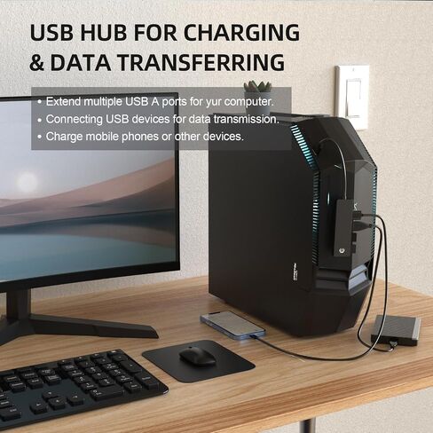 USB 3.0 Hub، TOTU 4-Port USB Hub، محول USB خفيف للغاية، نقل بيانات 5 جيجابت في الثانية لأجهزة الكمبيوتر المحمول، Xbox، محرك فلاش، وحدة التحكم، HDD، الطابعة، الكاميرا، لوحة المفاتيح، الماوس، وما إلى ذلك. in Saudi Arabia