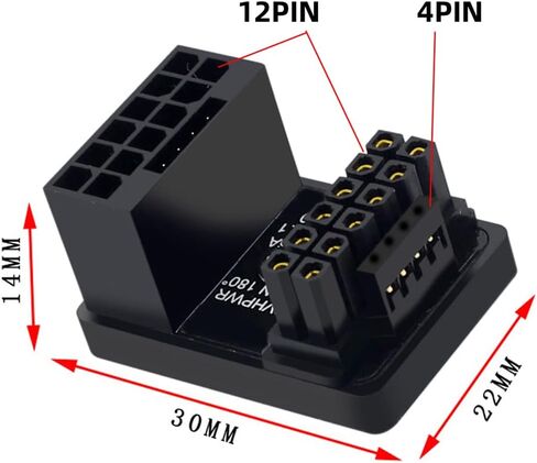 NFHK 12VHPWR ATX3.0 PCI-E 5.0 Power Modular to Three ATX 8P Adapter for 4080 5090TI 16Pin 12+4P Graphics Card Down Angled 90 Degree in Kuwait