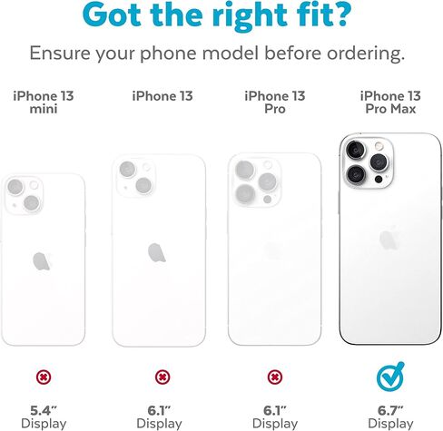 حافظة Speck MagSafe لهاتف iPhone 13 Pro Max - حماية من السقوط والكاميرا، قبضة آمنة ناعمة الملمس، متوافقة مع الشحن اللاسلكي، تناسب أيضًا iPhone 12 Pro Max - أسود/رمادي داكن in Saudi Arabia
