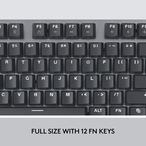 لوحة مفاتيح ميكانيكية مضيئة من Logitech K845ch، مفاتيح Cherry MX، أرجل إمالة قوية قابلة للتعديل، حجم صغير، حافظة علوية من الألومنيوم، 104 مفاتيح، سلك USB، Windows (مفاتيح حمراء كرزية) (متجددة) in Kuwait