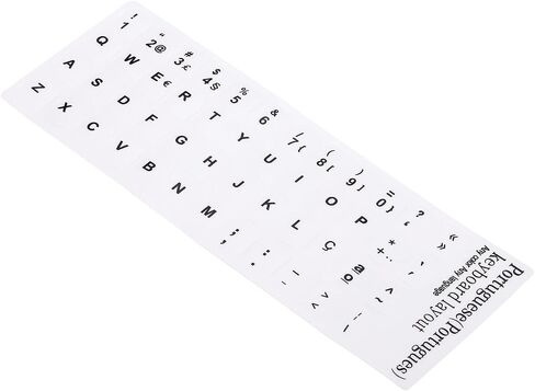 PATIKIL Portuguese Keyboard Layout Stickers, 4 Pack Universal Keyboard Replacement Cover for Notebook Desktop Computer, Black Background White Lettering in Saudi Arabia