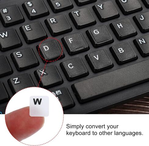 PATIKIL Portuguese Keyboard Layout Stickers, 4 Pack Universal Keyboard Replacement Cover for Notebook Desktop Computer, Black Background White Lettering in Saudi Arabia