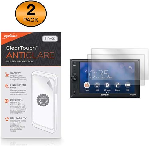 واقي شاشة BoxWave متوافق مع Sony XAV-AX1000 - ClearTouch Crystal (عبوتان)، غلاف فيلم عالي الدقة - واقي من الخدوش لهاتف Sony XAV-AX1000، Sony XAV-AX1000، XAV-W651BT in Kuwait