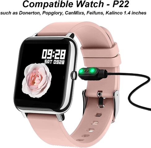 Emilydeals 2-Pack Charger for Donerton P22 / Popglory/CanMixs/kalinco 1.4 - P22 Smart Watch Magnetic USB Charging Cable [3.9ft/120cm] (2) in Kuwait