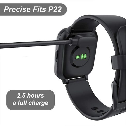 Emilydeals 2-Pack Charger for Donerton P22 / Popglory/CanMixs/kalinco 1.4 - P22 Smart Watch Magnetic USB Charging Cable [3.9ft/120cm] (2) in Kuwait