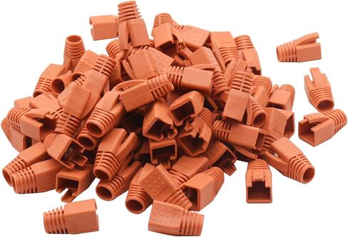 WQAPVHBG RJ45 إيثرنت شبكة كابل تخفيف الضغط التمهيد يناسب CAT6 CAT6E CAT7 CAT7E CAT8، RJ45 اللون مشفر كابل موصل غطاء التوصيل لمختلف قطر كابل LAN مجموعة من 100 متعدد الألوان in Kuwait