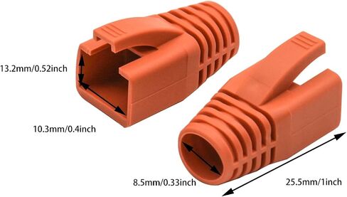 WQAPVHBG RJ45 إيثرنت شبكة كابل تخفيف الضغط التمهيد يناسب CAT6 CAT6E CAT7 CAT7E CAT8، RJ45 اللون مشفر كابل موصل غطاء التوصيل لمختلف قطر كابل LAN مجموعة من 100 متعدد الألوان in Kuwait