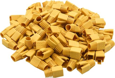 WQAPVHBG RJ45 إيثرنت شبكة كابل تخفيف الضغط التمهيد يناسب CAT6 CAT6E CAT7 CAT7E CAT8، RJ45 اللون مشفر كابل موصل غطاء التوصيل لمختلف قطر كابل LAN مجموعة من 100 متعدد الألوان in Kuwait