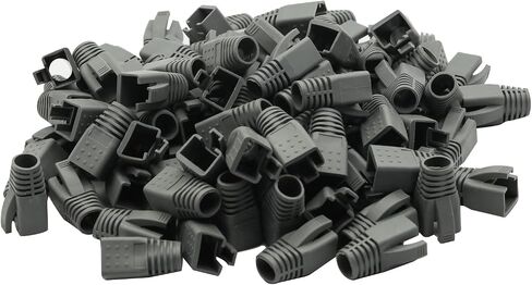 WQAPVHBG RJ45 إيثرنت شبكة كابل تخفيف الضغط التمهيد يناسب CAT6 CAT6E CAT7 CAT7E CAT8، RJ45 اللون مشفر كابل موصل غطاء التوصيل لمختلف قطر كابل LAN مجموعة من 100 متعدد الألوان in Kuwait