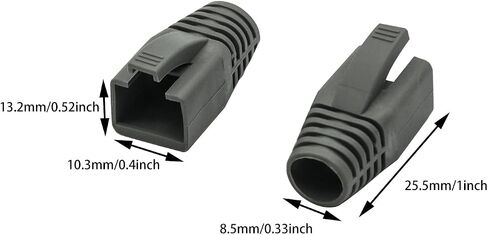 WQAPVHBG RJ45 إيثرنت شبكة كابل تخفيف الضغط التمهيد يناسب CAT6 CAT6E CAT7 CAT7E CAT8، RJ45 اللون مشفر كابل موصل غطاء التوصيل لمختلف قطر كابل LAN مجموعة من 100 متعدد الألوان in Kuwait