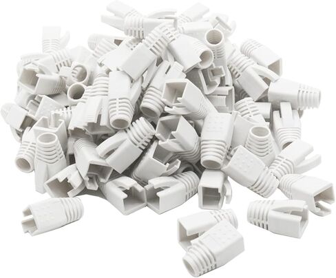 WQAPVHBG RJ45 إيثرنت شبكة كابل تخفيف الضغط التمهيد يناسب CAT6 CAT6E CAT7 CAT7E CAT8، RJ45 اللون مشفر كابل موصل غطاء التوصيل لمختلف قطر كابل LAN مجموعة من 100 متعدد الألوان in Kuwait