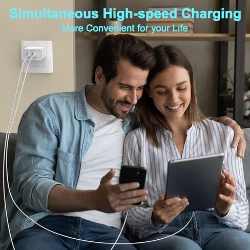 2 حزمة شاحن iPhone 15، [معتمد من MFi] كتلة شاحن USB C سريع بمنفذين، محول طاقة PD مزدوج المنفذ متوافق مع iPhone 15/15 Pro/15 Pro Max/15 Plus/14/13/12/11/Xs ماكس/XR/X، آيباد والمزيد in Kuwait