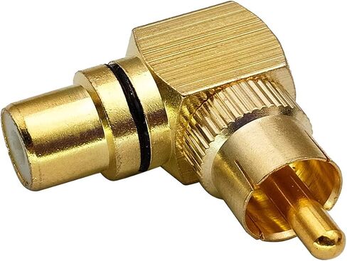 6 قطعة RCA ذكر إلى أنثى محول القابس M/F مطلية بالذهب موصل للصوت التلفزيون 90 درجة RCA محول in Kuwait