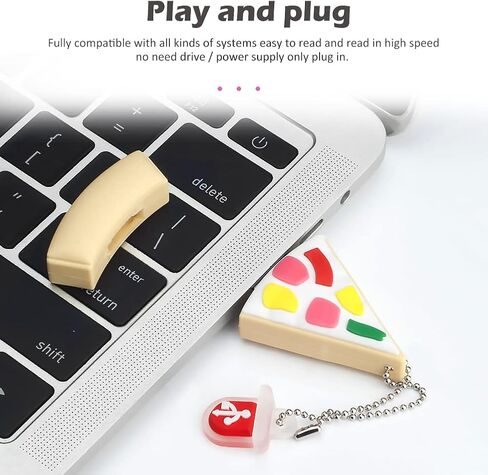 محرك فلاش USB سعة 64 جيجابايت على شكل بيتزا، محرك أقراص BorlterClamp مبتكر USB محرك أقراص إبهام لتخزين البيانات الخارجية in Saudi Arabia