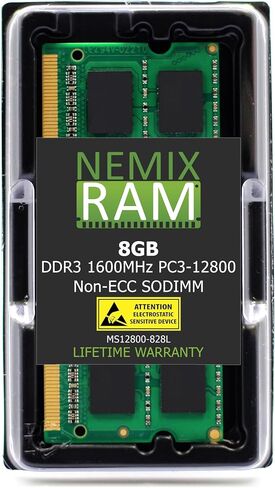 NEMIX RAM 4GB (1X4GB) DDR3 1600MHZ PC3-12800 2Rx8 1.35V 204-PIN Non-ECC SODIMM Compatible with Synology Rackstation Diskstation RAM1600DDR3L-4GB NAS Memory in Kuwait