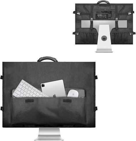 حقيبة حمل شاشة Boczif، حقيبة سفر واقية لجهاز كمبيوتر سطح المكتب iMac مقاس 27 بوصة وشاشات LCD، حقيبة تخزين سطح المكتب لغطاء غبار شاشة iMac مع مقبض حمل وجيوب in Kuwait