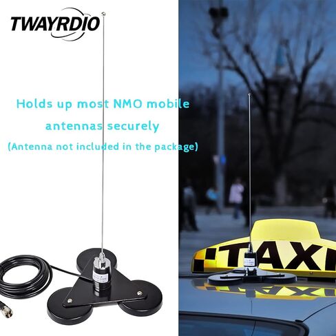 TWAYRDIO مغناطيس ثلاثي لهوائي NMO، قاعدة هوائي مغناطيسية شديدة التحمل، موصل NMO مع كابل محوري RG58 منخفض الخسارة PL259، قابس PL259 لهوائيات الهاتف المحمول HF VHF UHF CB in Saudi Arabia