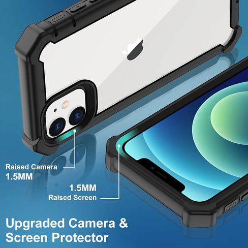 حافظة Aimoll-88 لهاتف iPhone 12، حافظة iPhone 12 Pro، مع واقي شاشة مدمج عالي التحمل للحماية من السقوط، غطاء هاتف واقٍ مقاوم للصدمات والغبار لهاتف Apple iPhone 12/12 Pro (أسود/برتقالي) in Kuwait