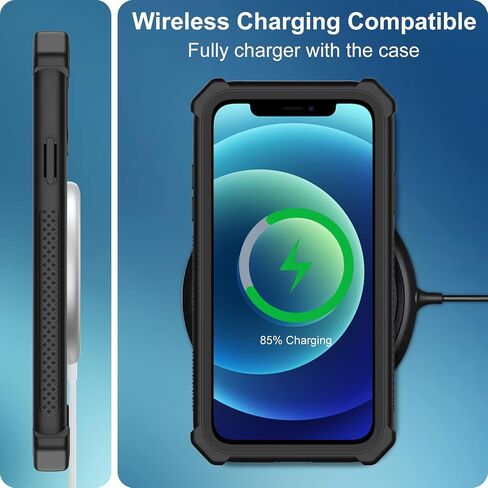حافظة Aimoll-88 لهاتف iPhone 12، حافظة iPhone 12 Pro، مع واقي شاشة مدمج عالي التحمل للحماية من السقوط، غطاء هاتف واقٍ مقاوم للصدمات والغبار لهاتف Apple iPhone 12/12 Pro (أسود/برتقالي) in Kuwait