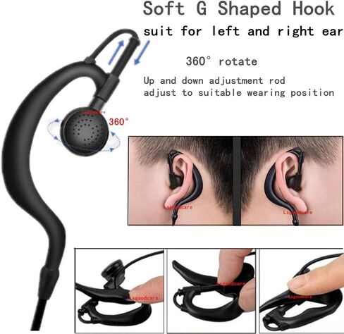 Lsgoodcare 20Pack 2.5MM 1 Pin G Shape Earhook Ear-Clip Headset Earpiece PTT and Mic Compatible for Motorola Talkabout 2 Way Radio MH230R MR350R MS350R MT350R MH230TPR Walkie Talkie in Saudi Arabia