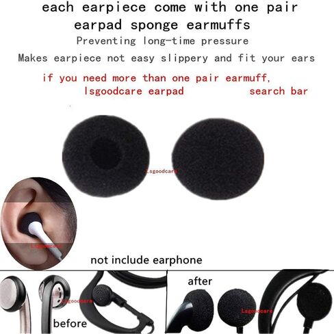Lsgoodcare 20Pack 2.5MM 1 Pin G Shape Earhook Ear-Clip Headset Earpiece PTT and Mic Compatible for Motorola Talkabout 2 Way Radio MH230R MR350R MS350R MT350R MH230TPR Walkie Talkie in Saudi Arabia